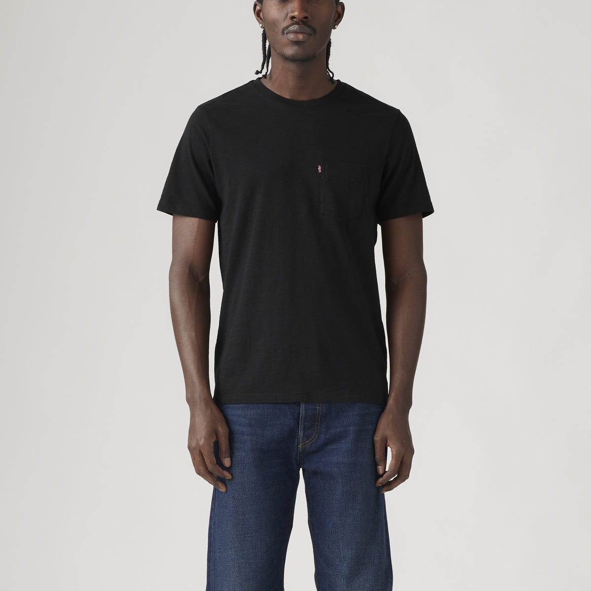 Short Sleeve Classic Pocket Tee - Mineral Black Slub-1