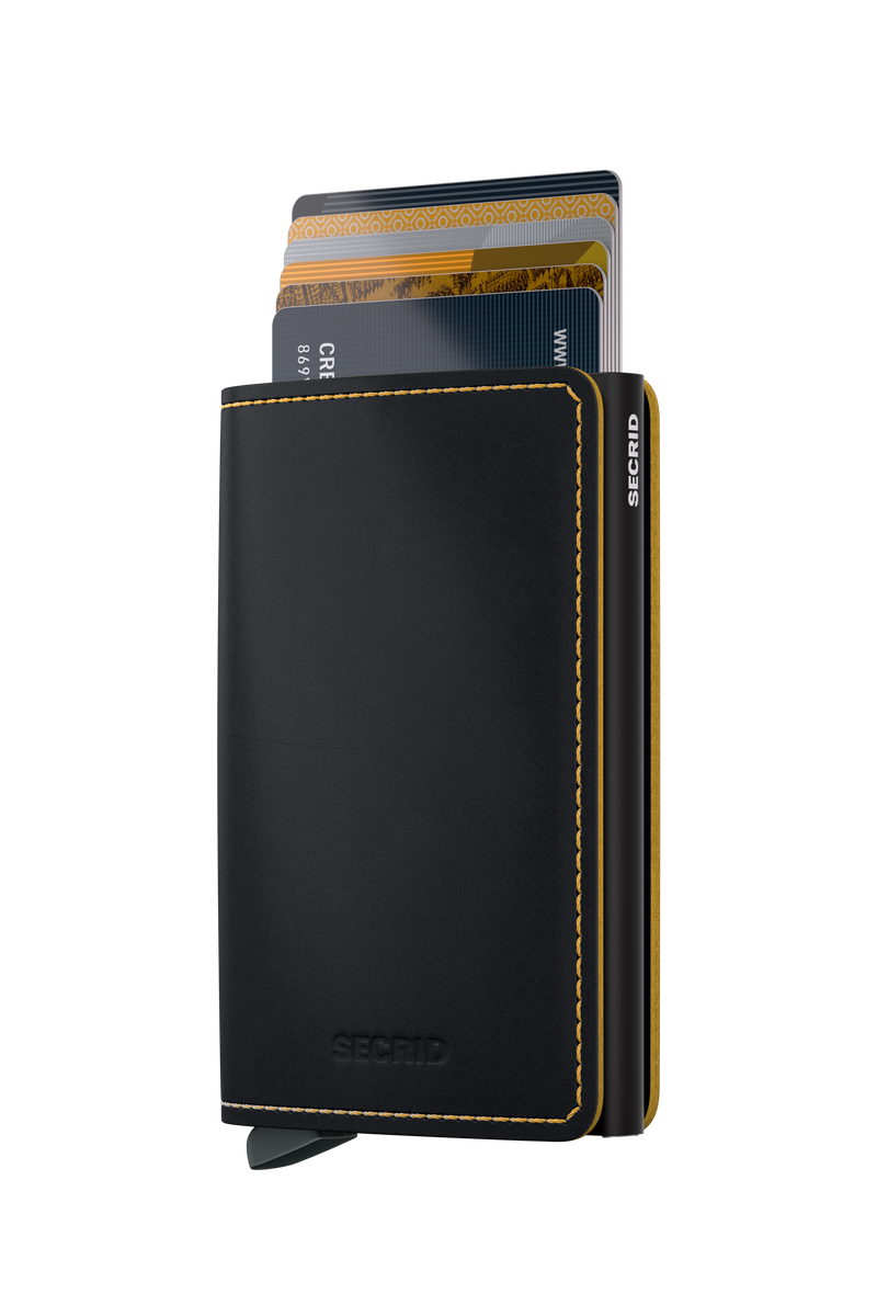 Slimwallet Matte - Black & Ochre