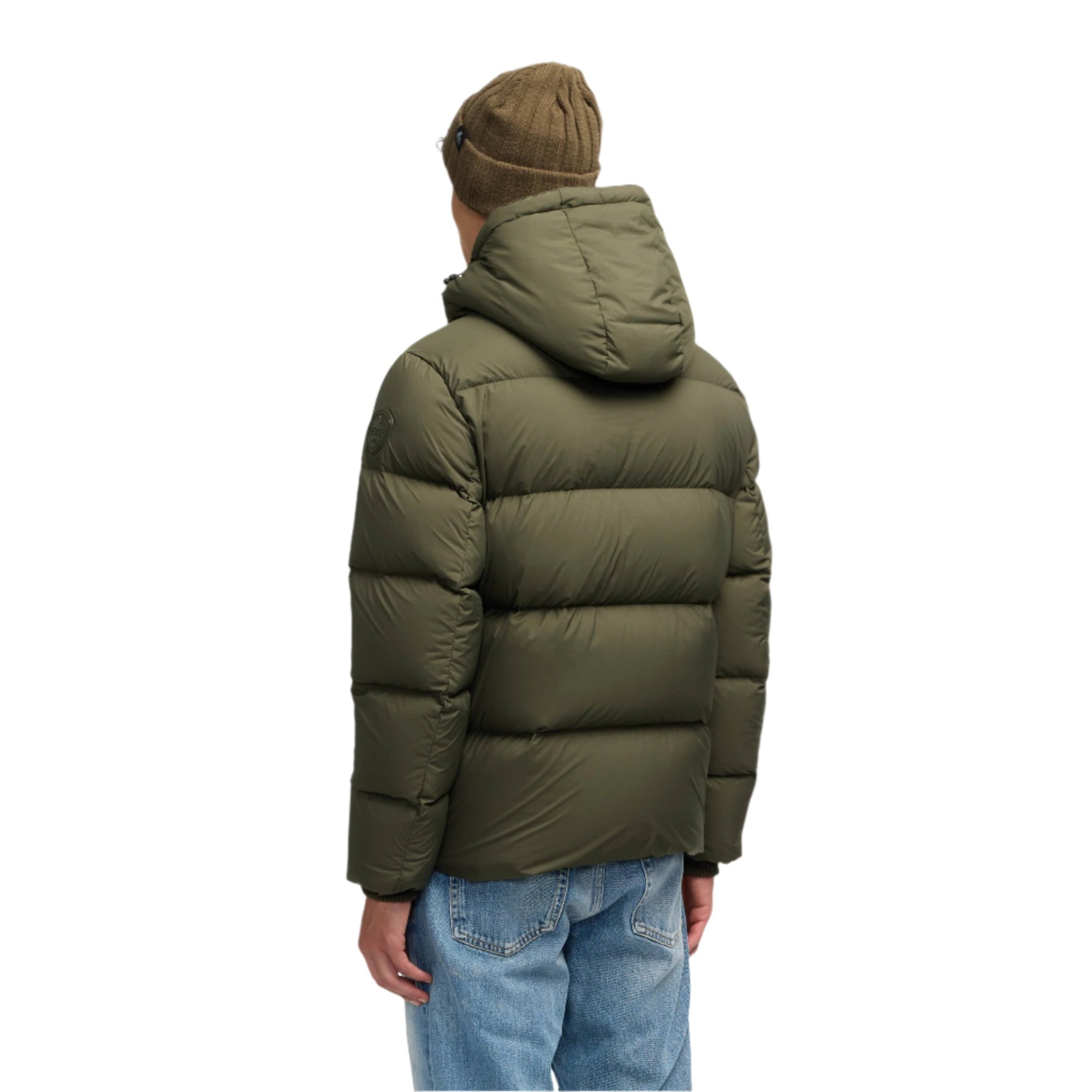 Army Jericho Mens Puffer With Removable Hood And Multi Zip Pocket