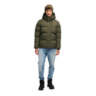 Army Jericho Mens Puffer With Removable Hood And Multi Zip Pocket