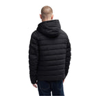 Black Seneca Mens Lightweight Stretch Puffer With Fixed Hood