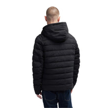 Black Seneca Mens Lightweight Stretch Puffer With Fixed Hood