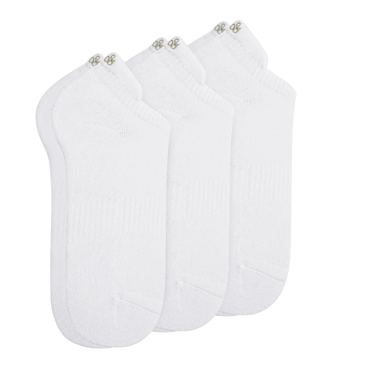 3 Pack 1/2 Terry Low Cut Socks -White