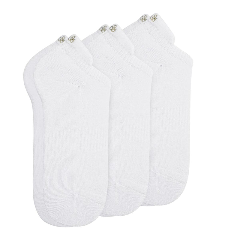 3 Pack 1/2 Terry Low Cut Socks -White