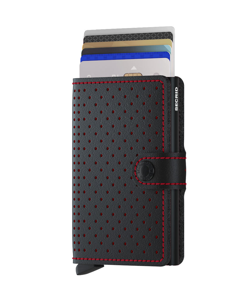 Miniwallet Perforated Black-Red