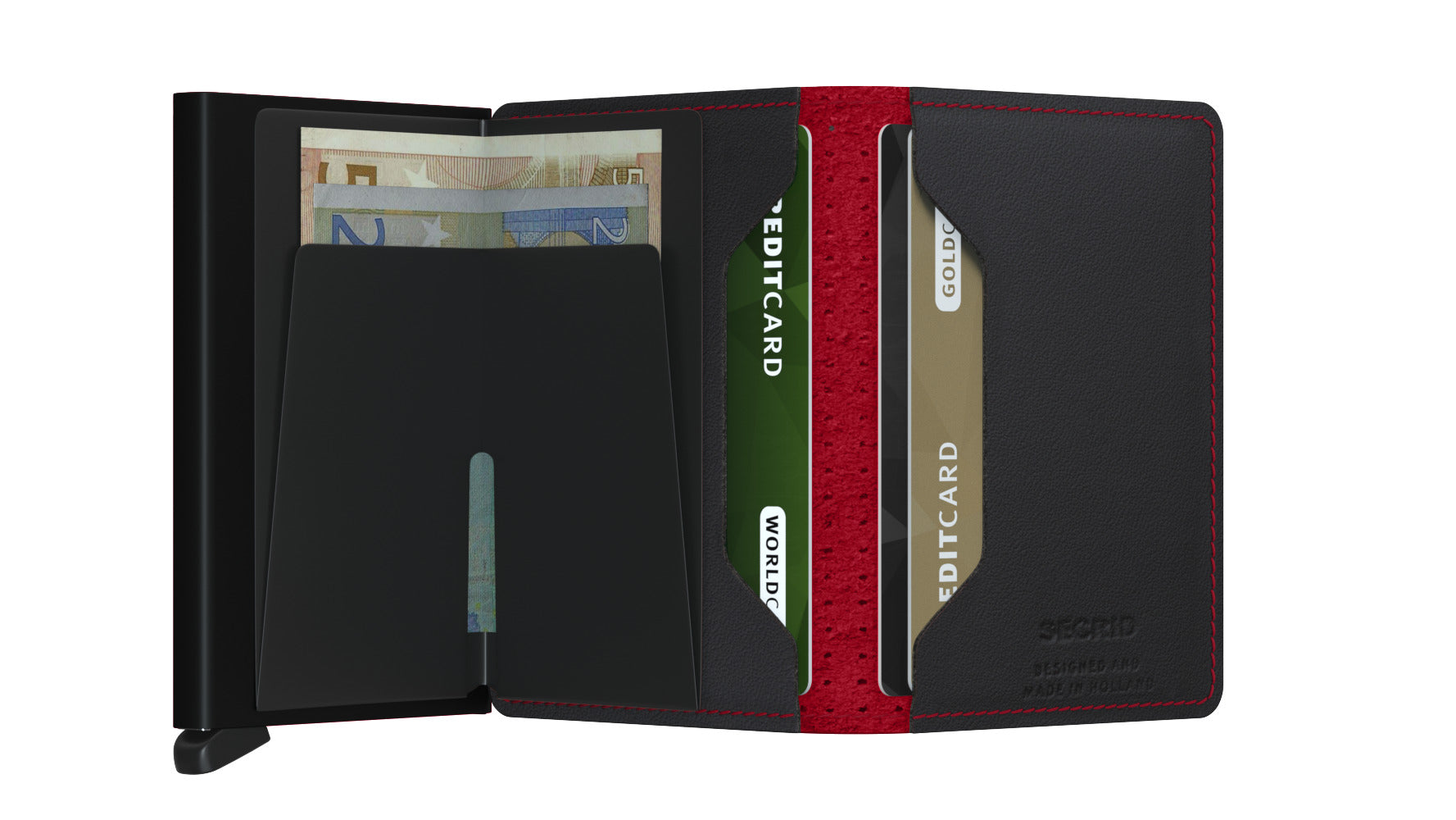 Slimwallet Perforated Black-Red