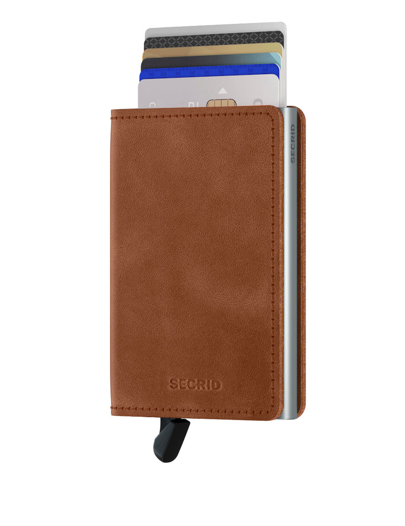 Slimwallet Vintage Cognac-Silver