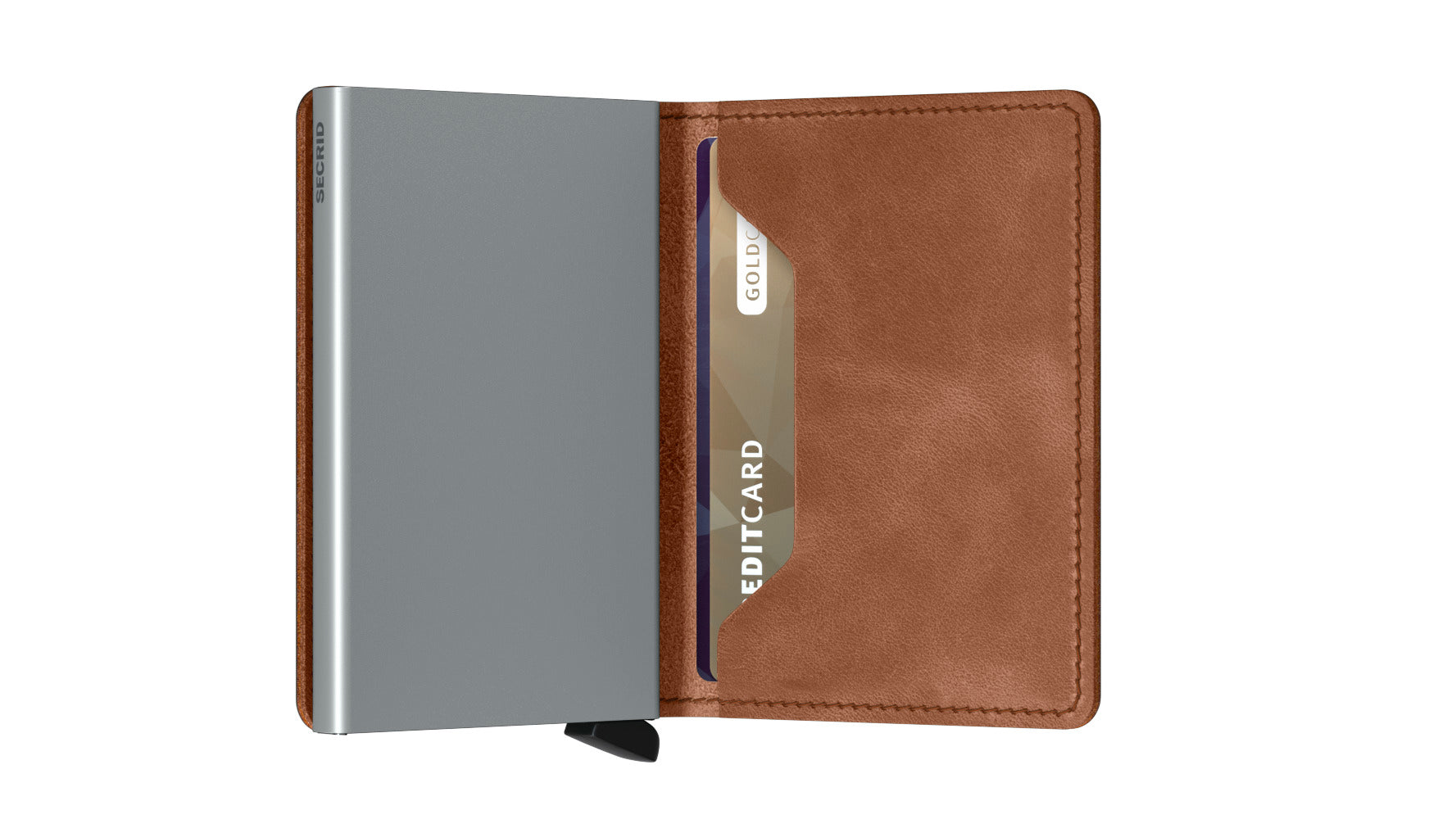 Slimwallet Vintage Cognac-Silver