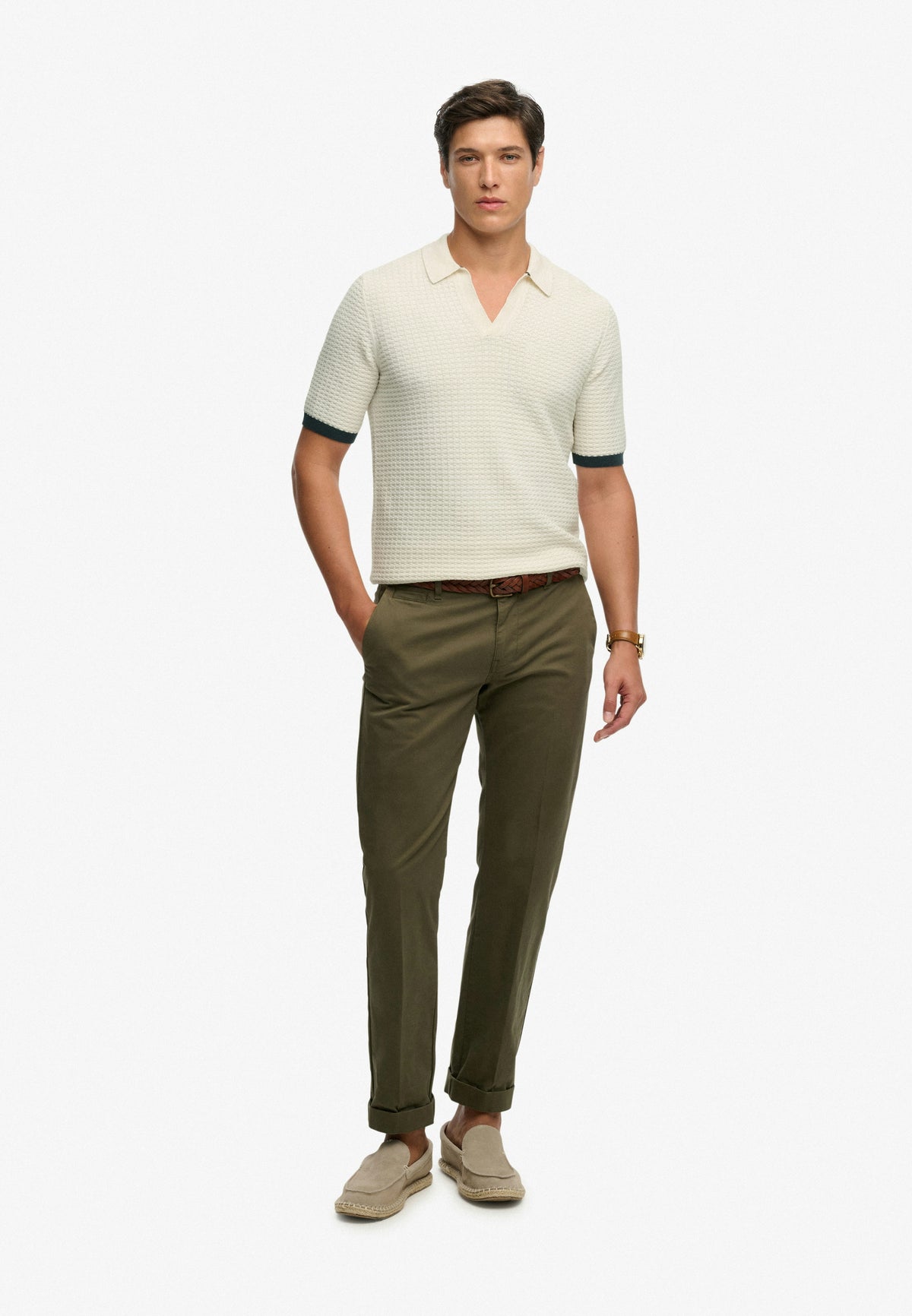 Johnny Collar Knitted Polo - Classic Cream-3