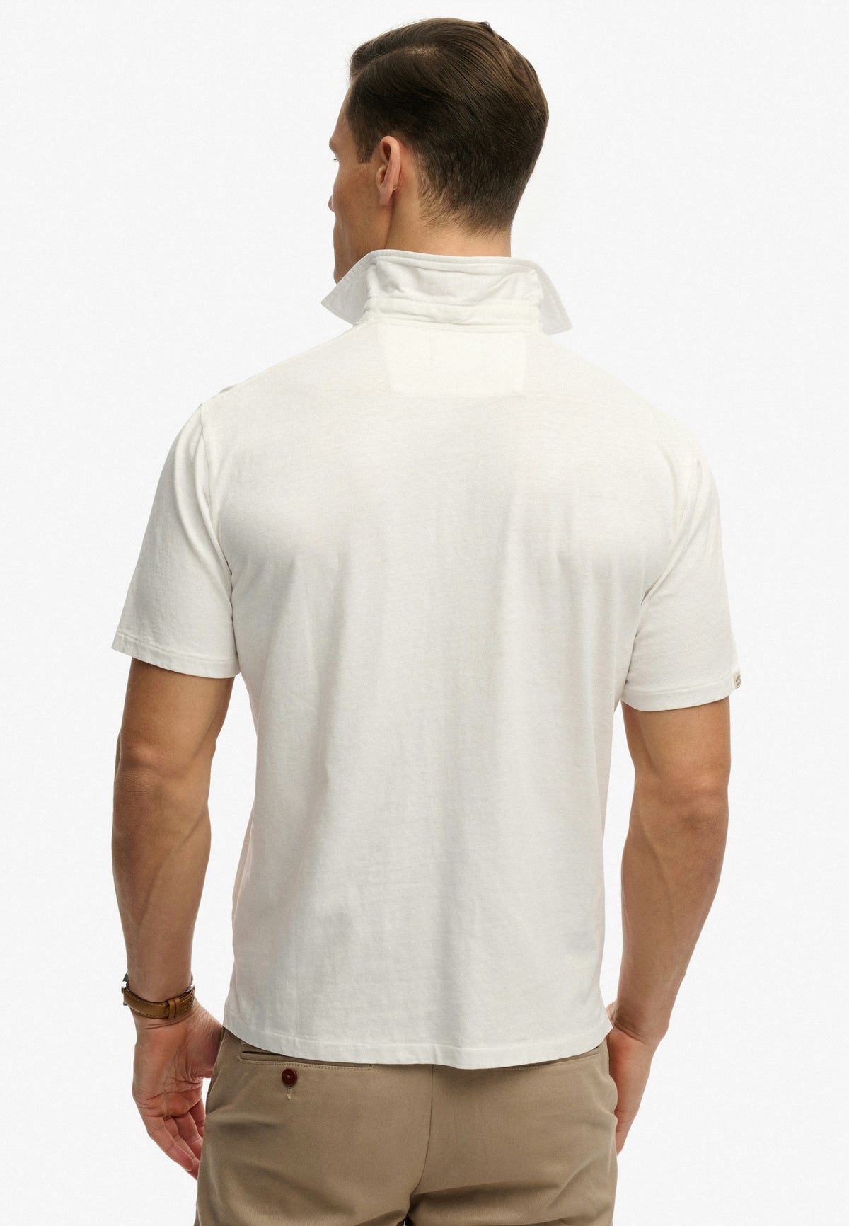 Classic Cotton Linen Polo - Lime White-2
