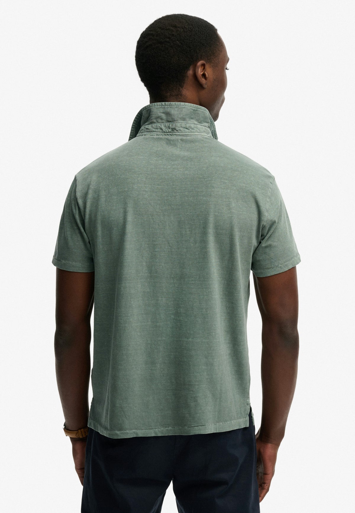 Classic Cotton Linen Polo - Olive Branch Green-2
