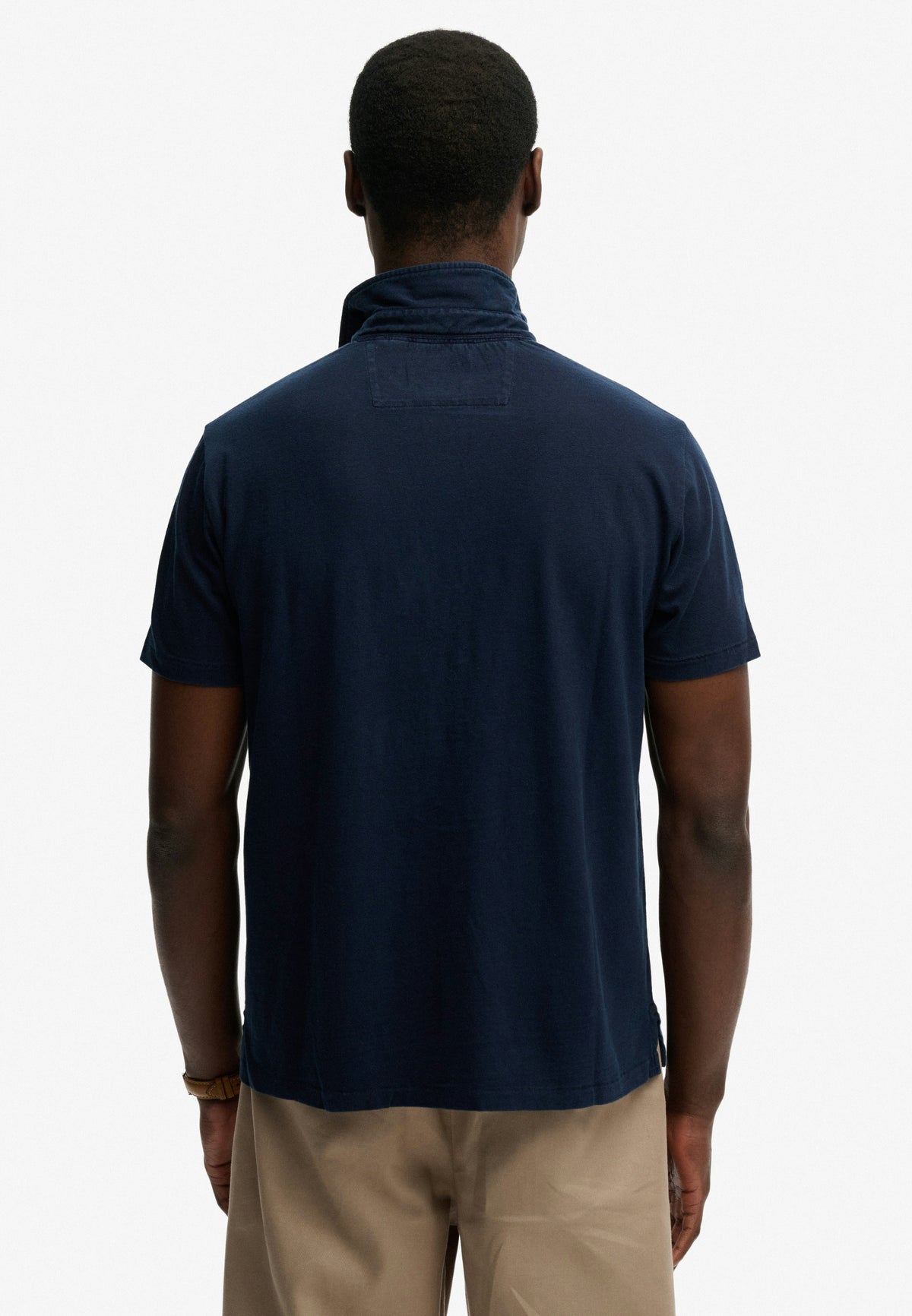 Classic Cotton Linen Polo - Hampton Navy-2