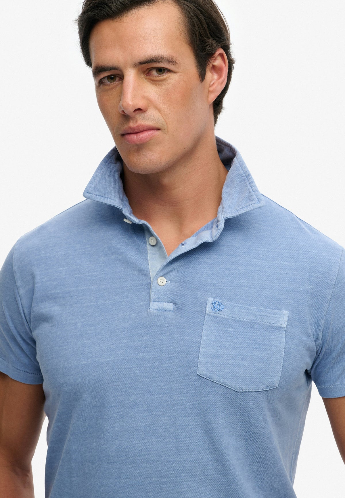 Classic Cotton Linen Polo - Vibrant Blue-3