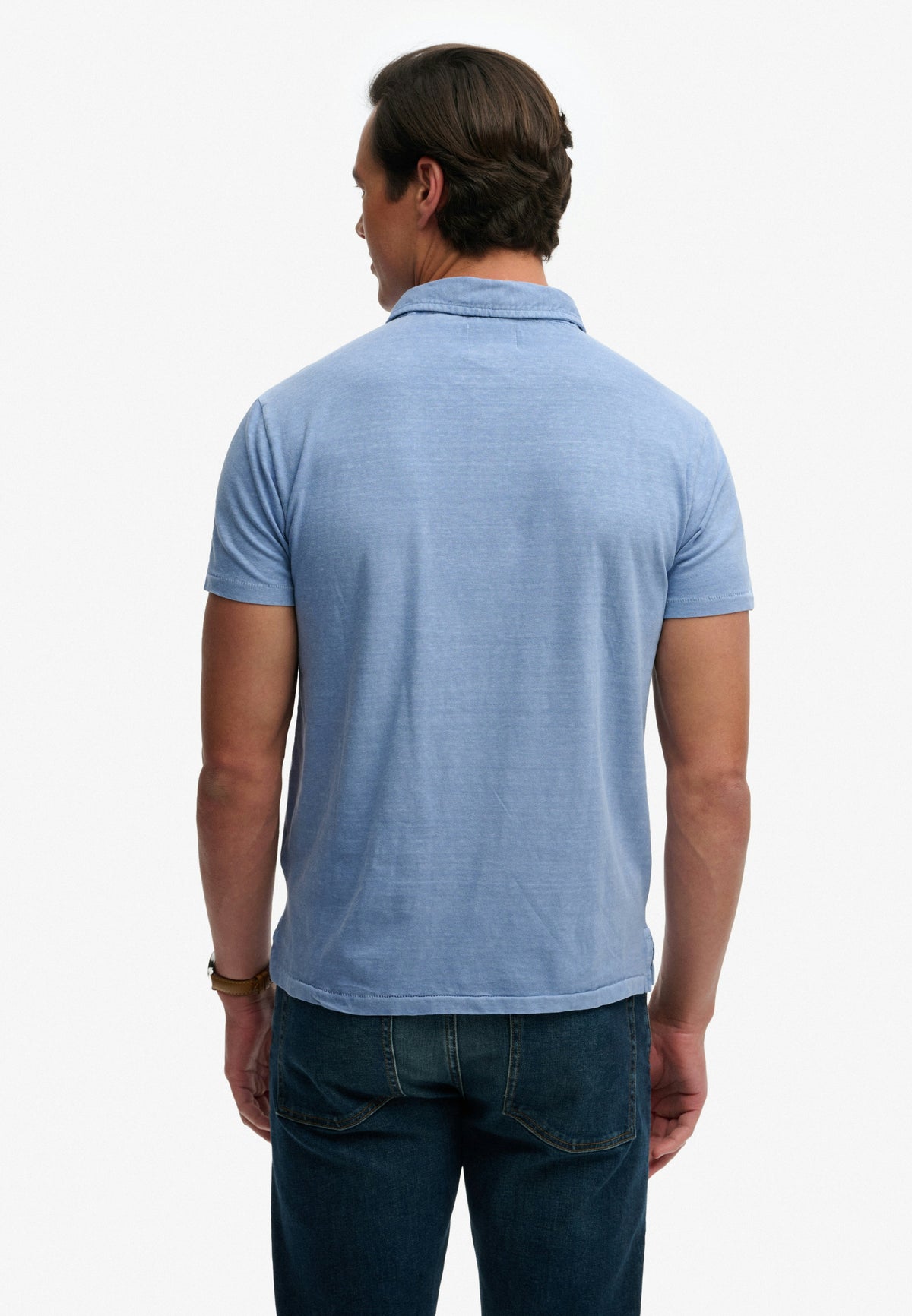 Classic Cotton Linen Polo - Vibrant Blue-5
