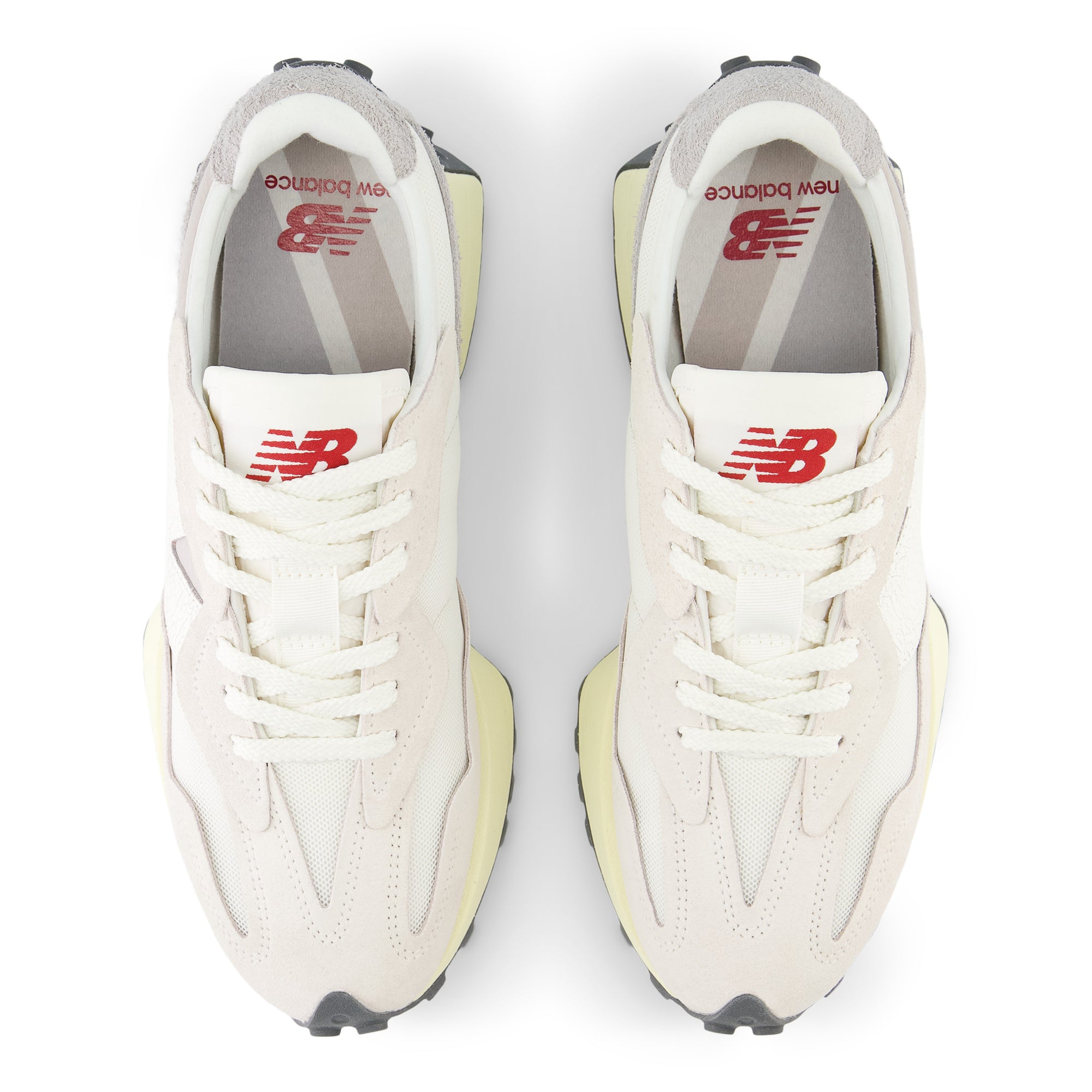 White & Grey 327 Sneakers
