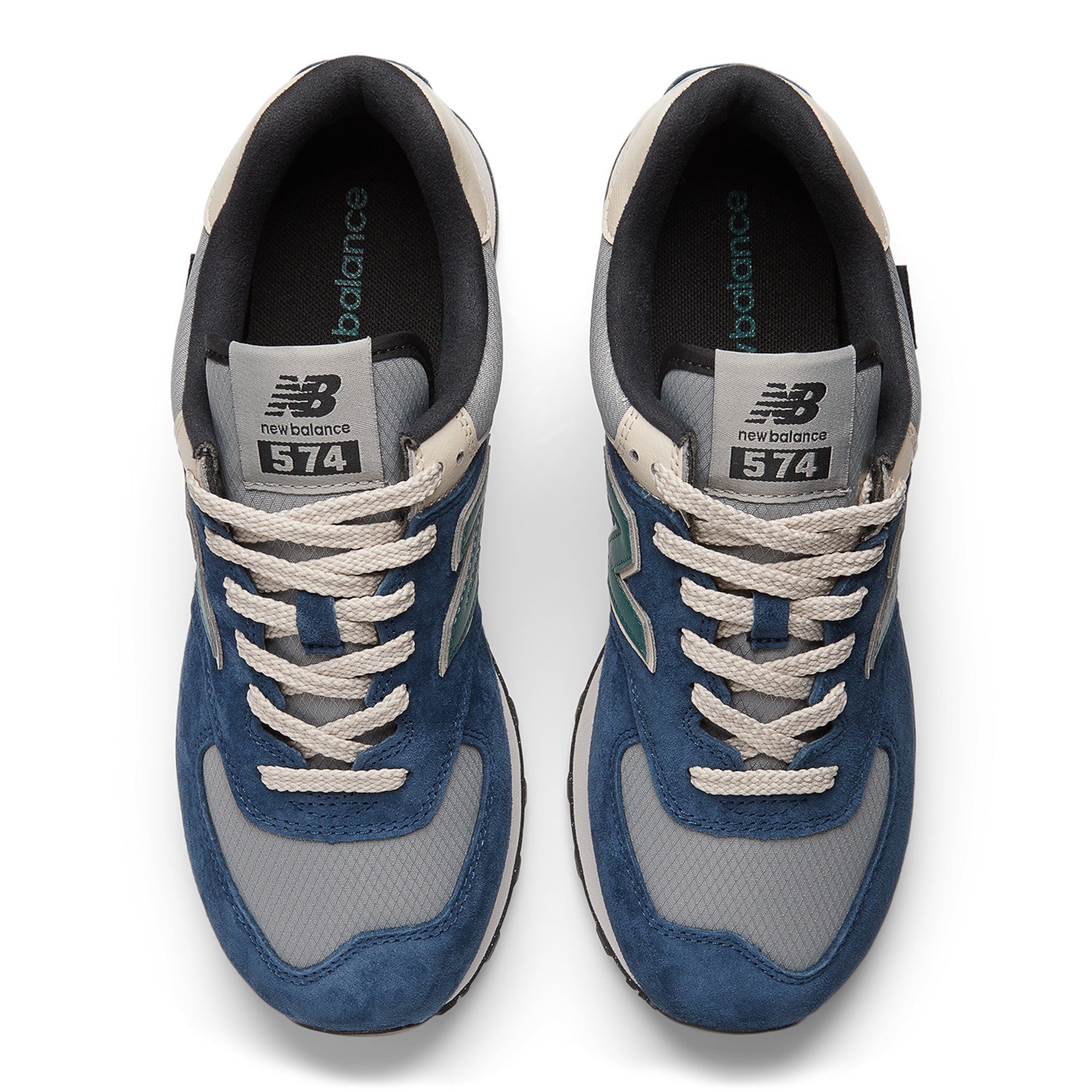 Navy & Green 574 Sneakers