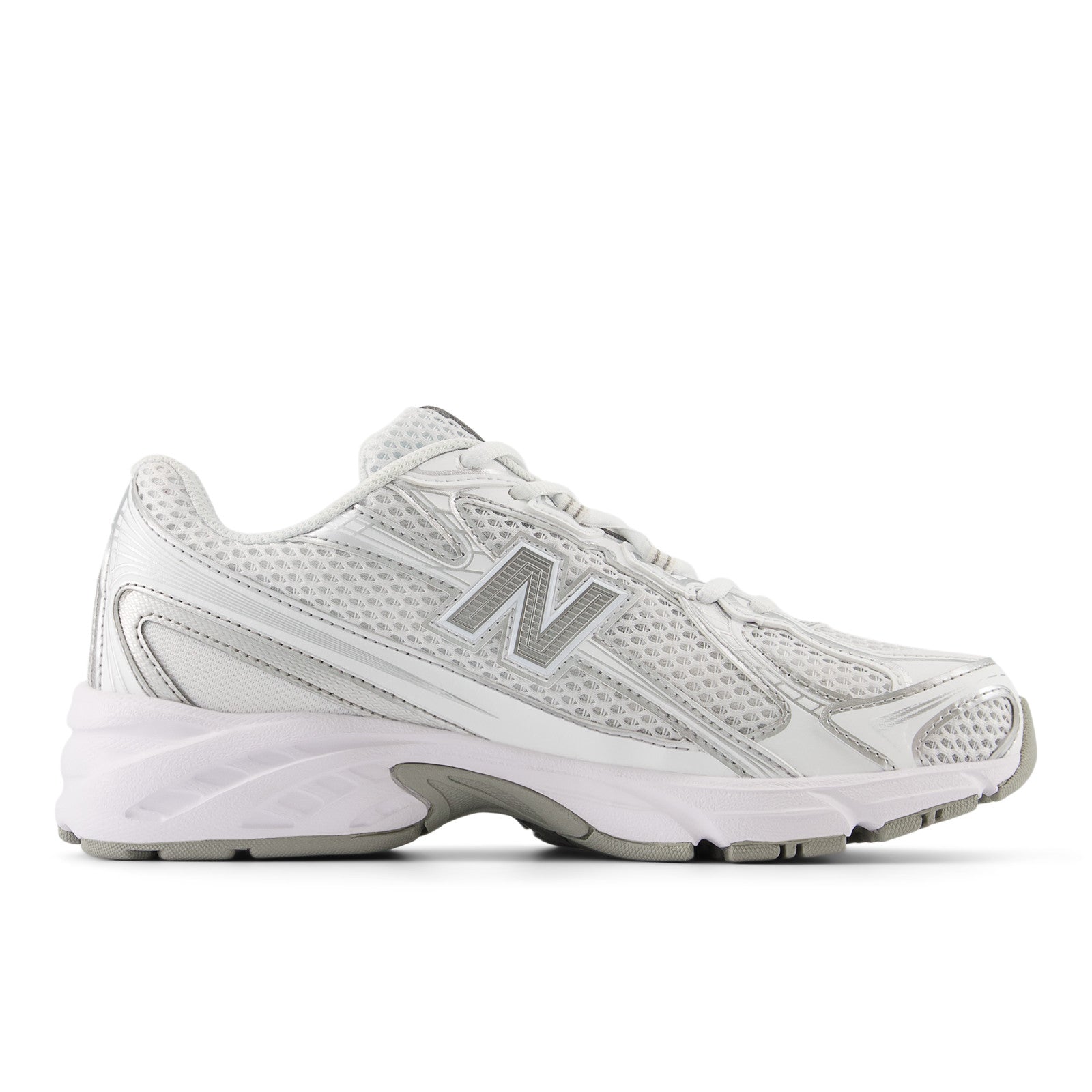 740 - White & Silver Metallic