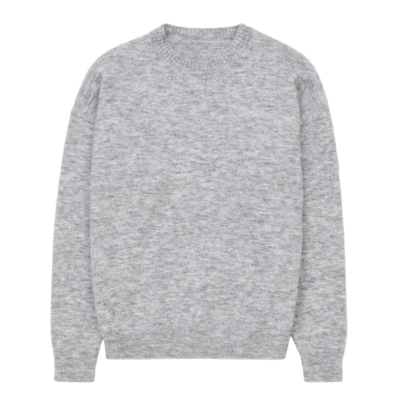 Brushed Knit Crew - Athletic Grey