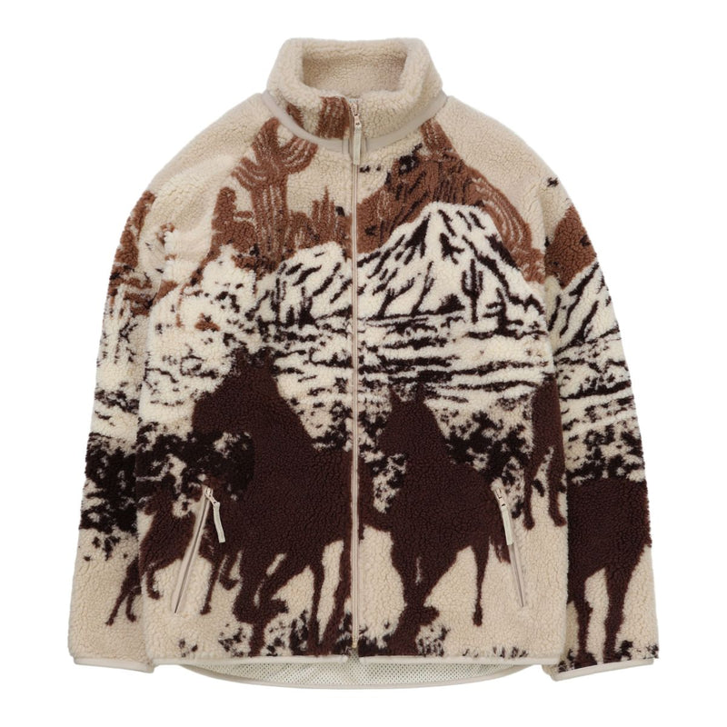 Printed Sherpa Fleece - Desert Stallion