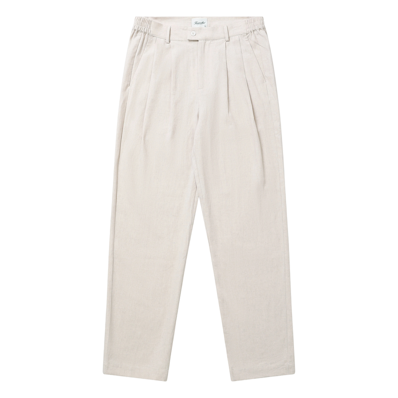 Linen Double Pleated - Natural
