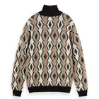 Argyles Jacquard Dropped Shoulder Pullover - Eggnog