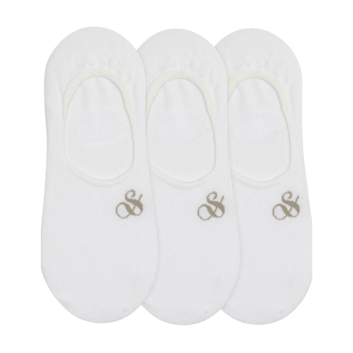 3 Pack Non Terry Liner Socks - White