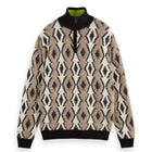 Argyles Jacquard Dropped Shoulder Pullover - Eggnog