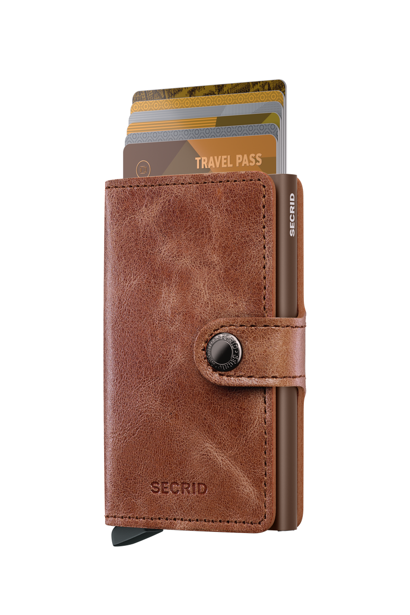 Miniwallet Vintage - Cognac- Brown