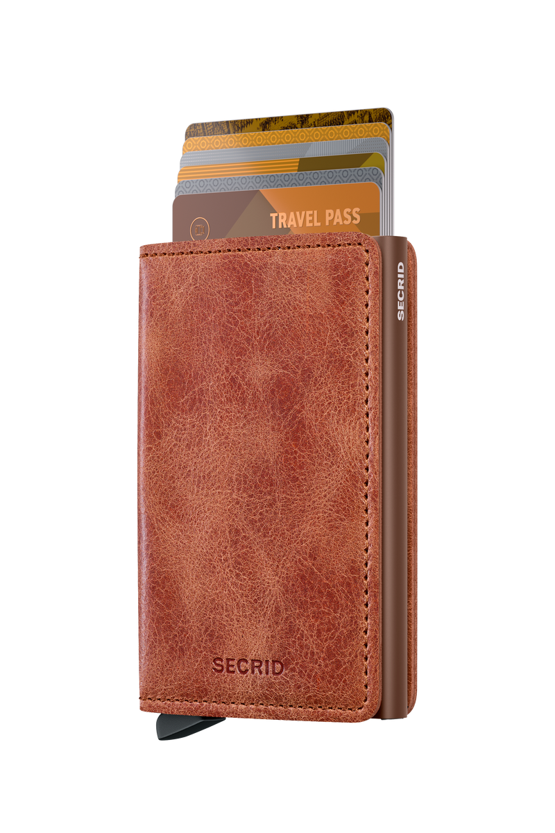 Slimwallet Vintage - Cognac Brown