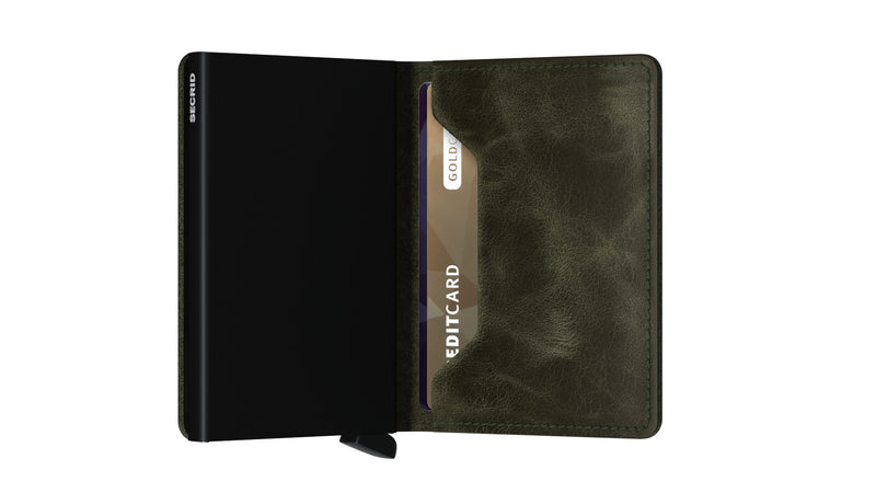 Slimwallet Vintage - Olive Black