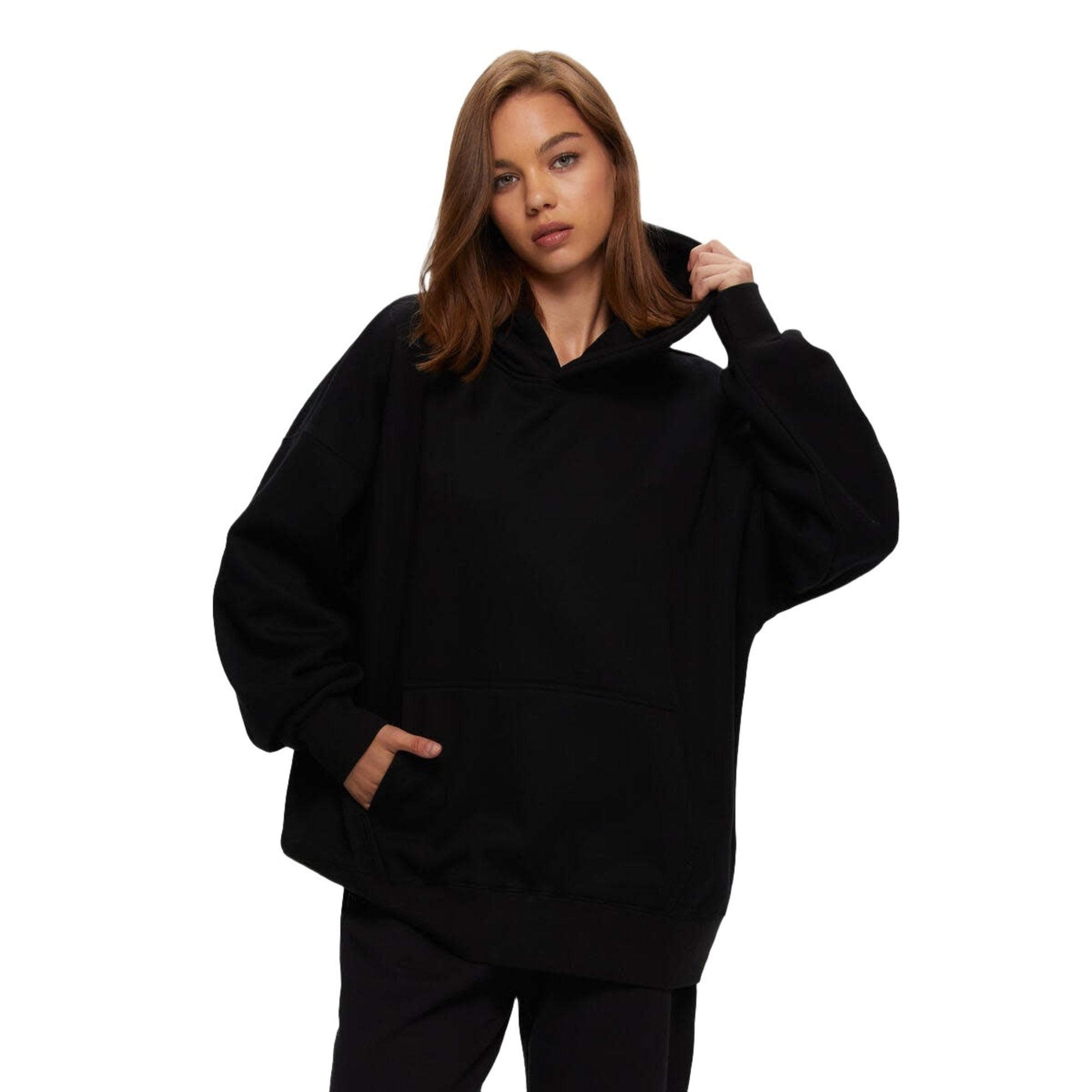 Kuwalla Black Oversized Boyfriend Hoodie