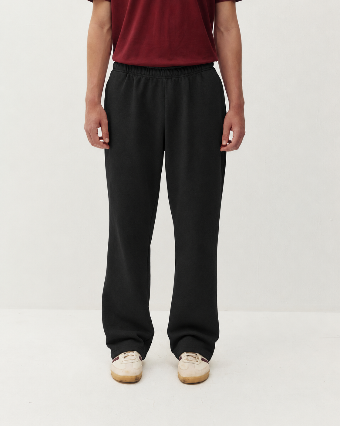 Wide Leg Sweatpant - Black-1