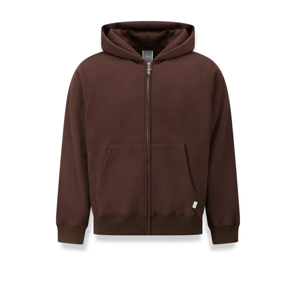 Heavyweight Chenille Zip Up - Chocolate