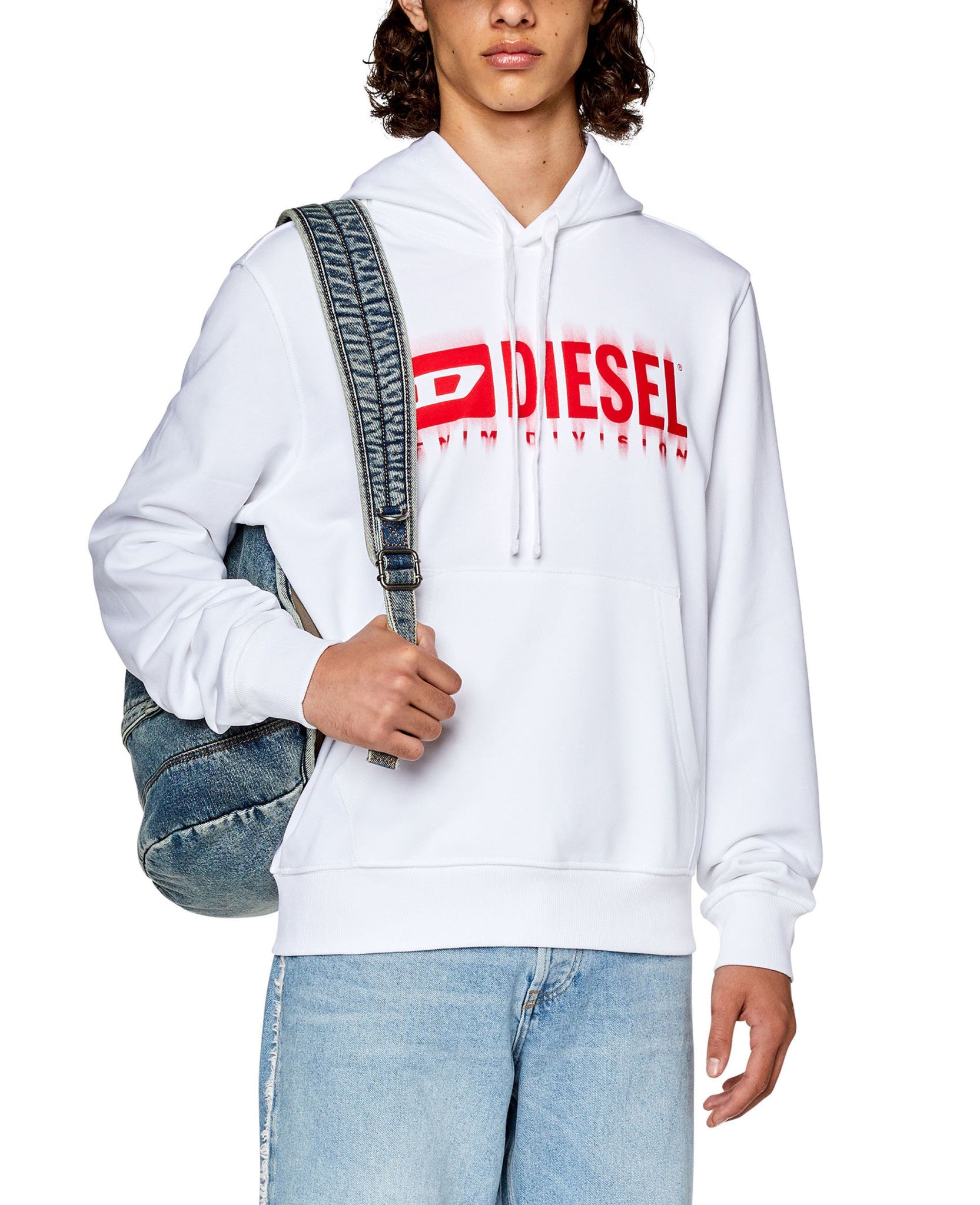 Diesel White S-Ginn-Hood-L5 Sweat-Shirt