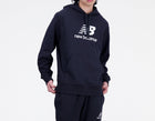 Sweat à capuche New Balance Black Essentials Stacked Logo en molleton français