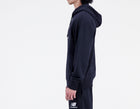 Sweat à capuche New Balance Black Essentials Stacked Logo en molleton français