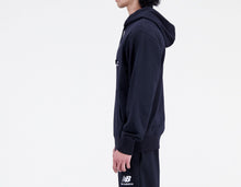 Sweat à capuche New Balance Black Essentials Stacked Logo en molleton français