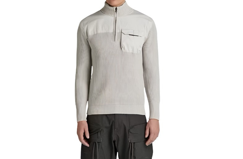Gstar  Cool Grey Army Half Zip Knit