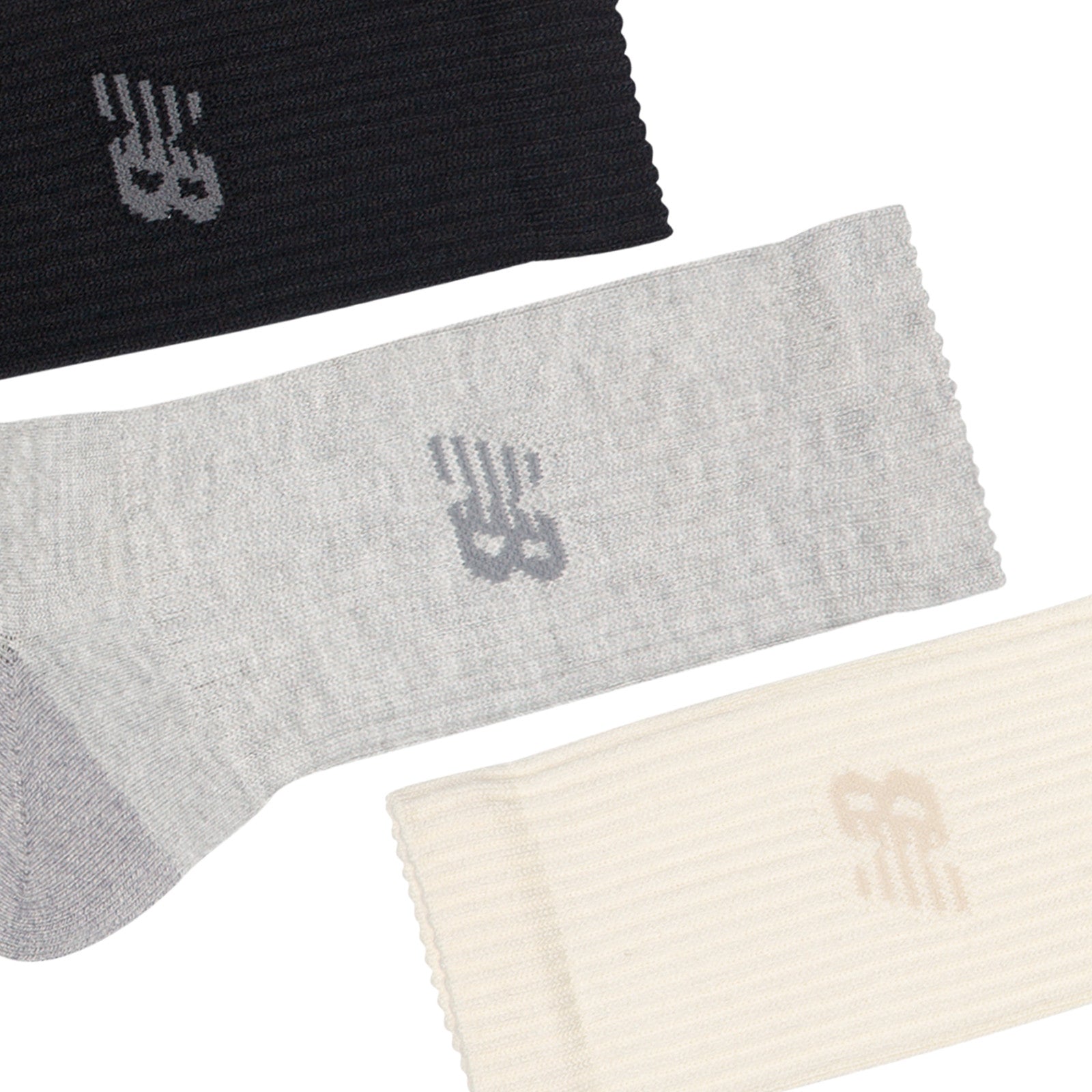Active Crew Socks 3 Pack - Black, Grey & White