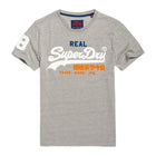 Superdry T-shirt Montana gris grain vintage avec logo