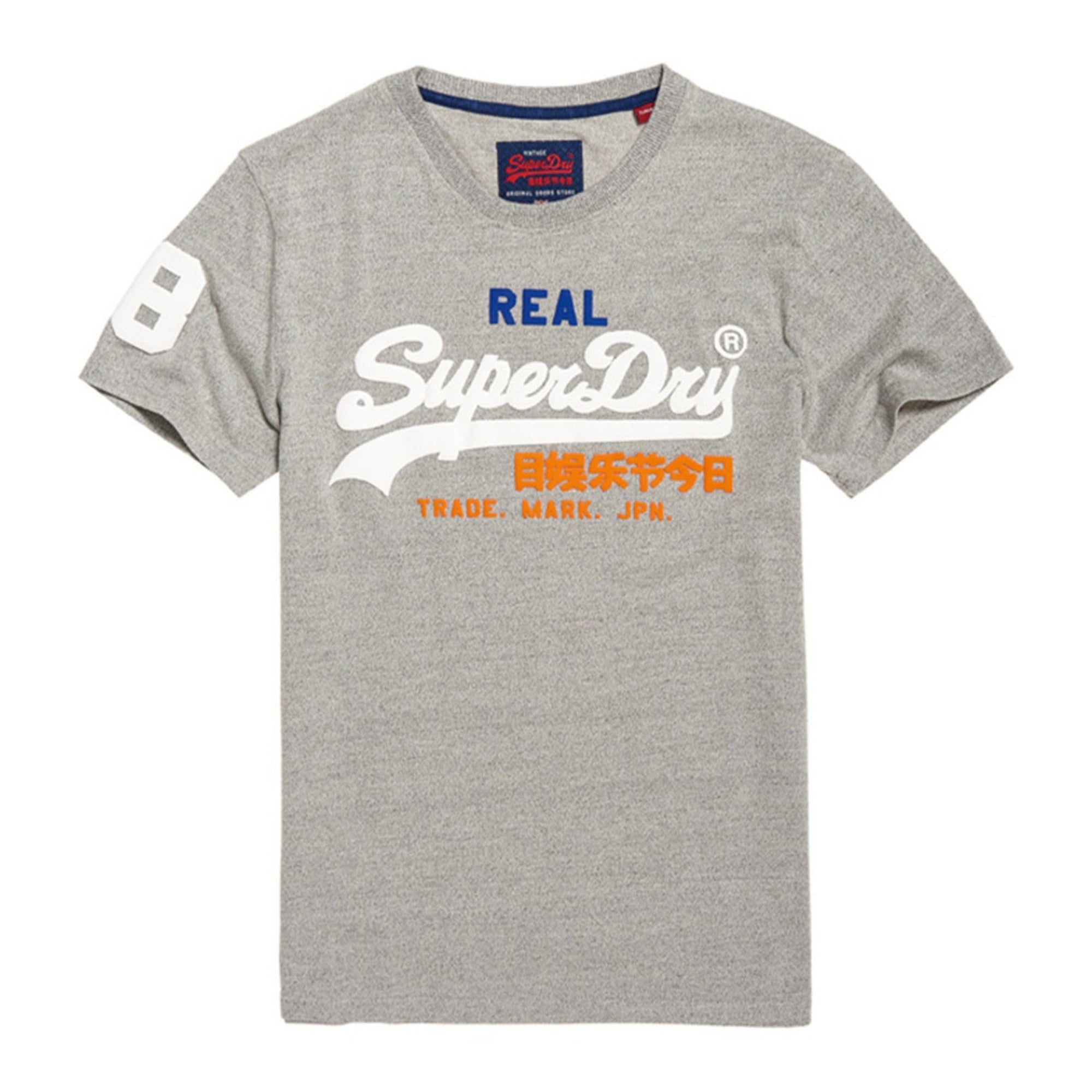 Superdry T-shirt Montana gris grain vintage avec logo
