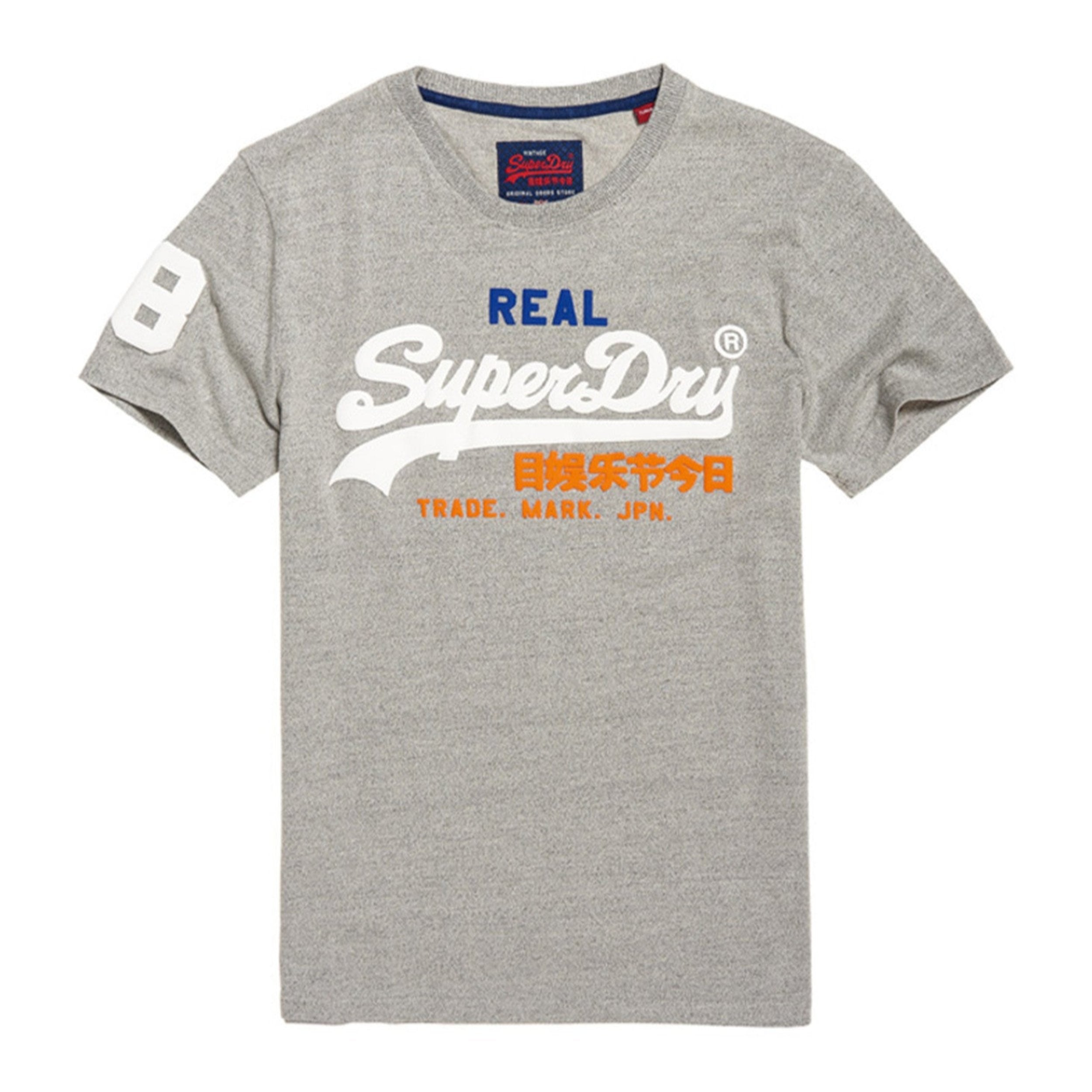 Superdry T-shirt Montana gris grain vintage avec logo