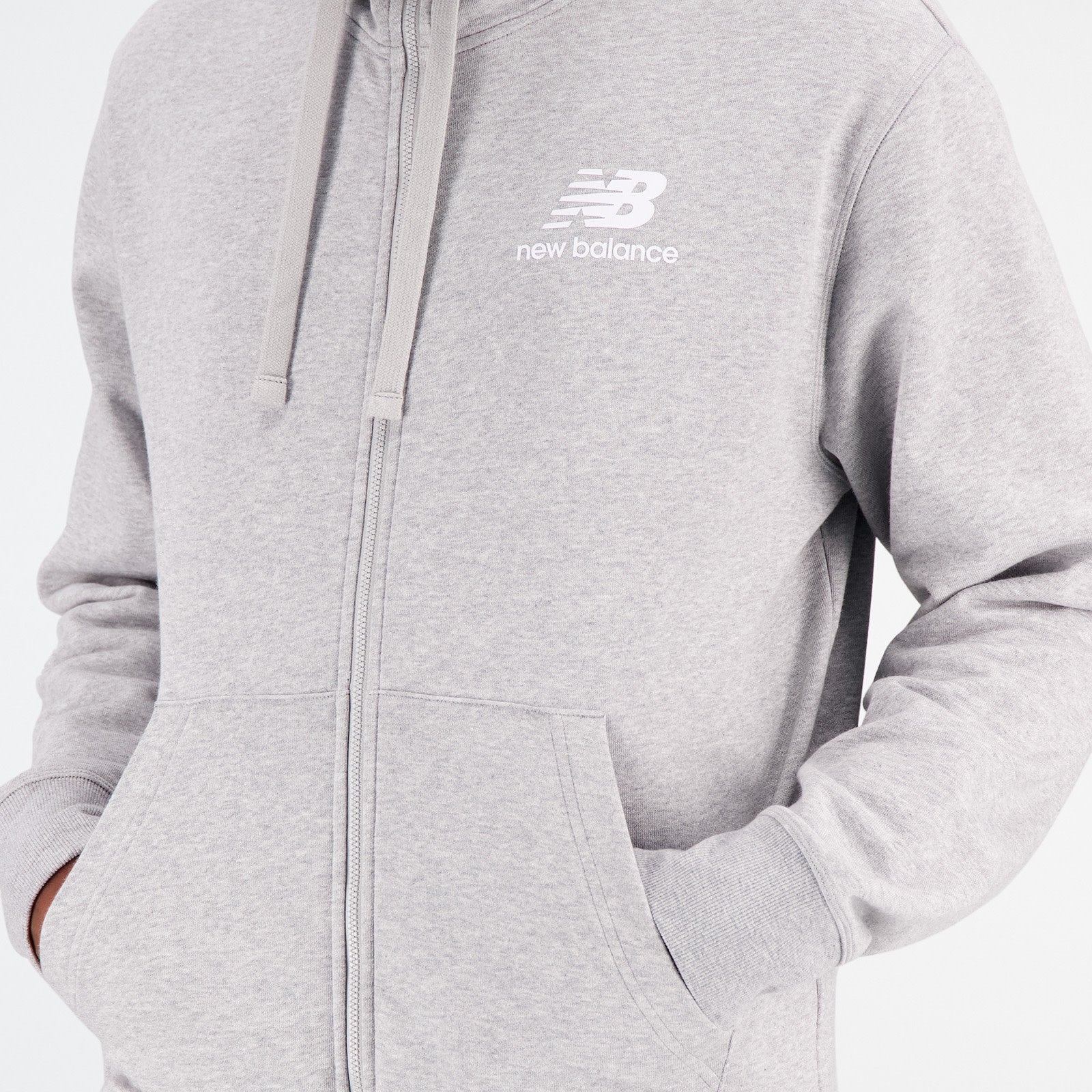 New Balance Grey Essentials Stacked Logo Sweatshirt