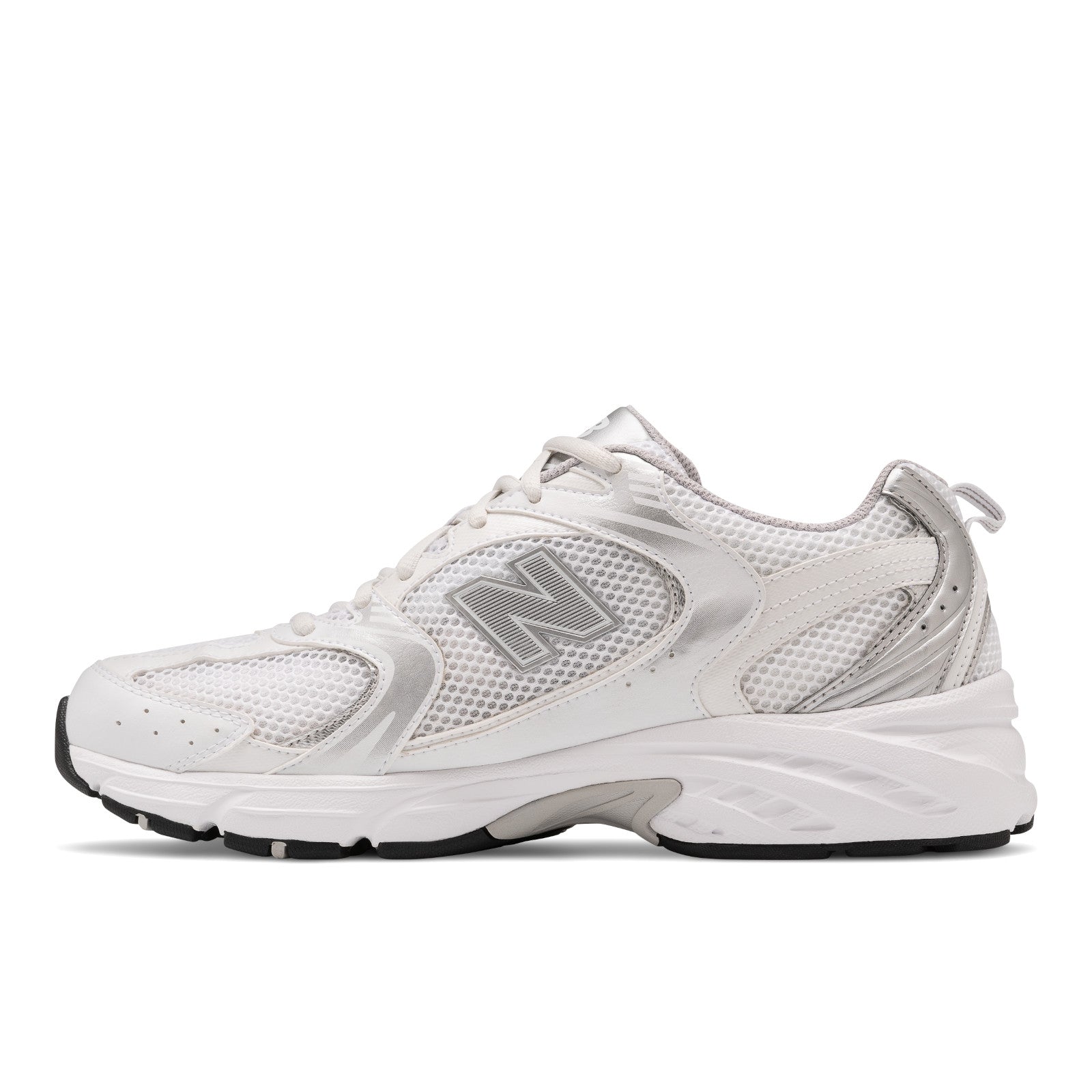 530 - White With Silver Metallic