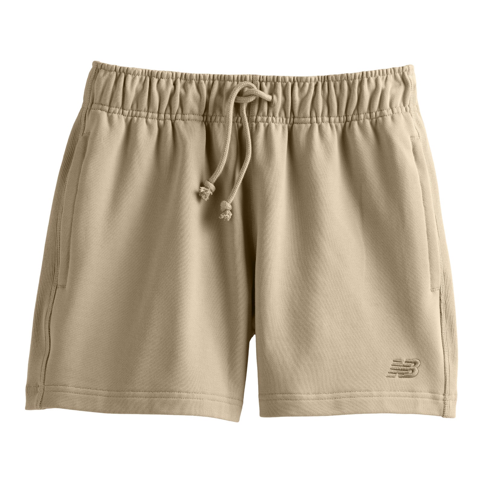 Short de sport en molleton français beige 12,5 cm