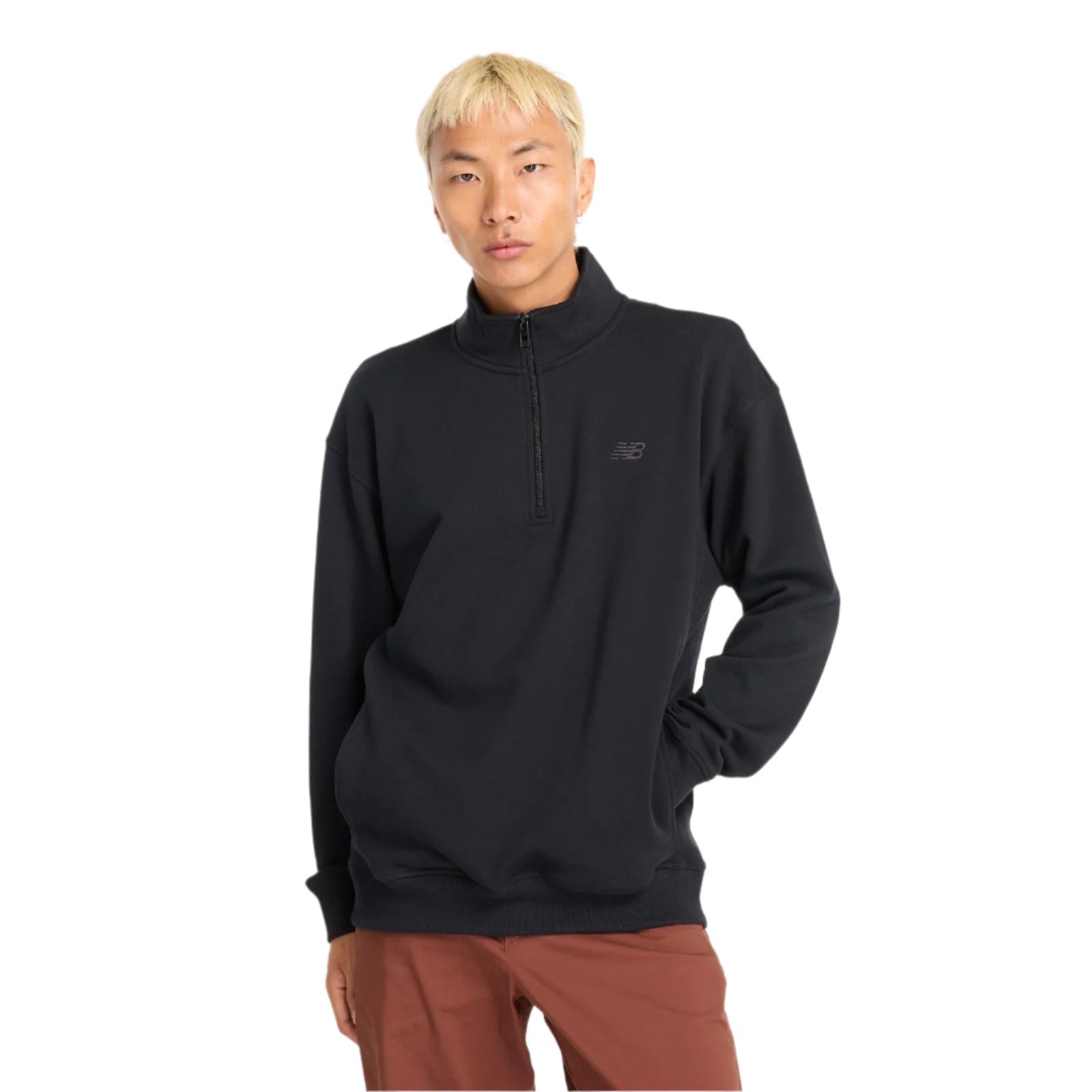 Pull polaire Athletics à demi-zip - Noir