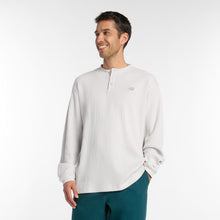 Numeric Waffle Knit Long Sleeve Henley - Grey