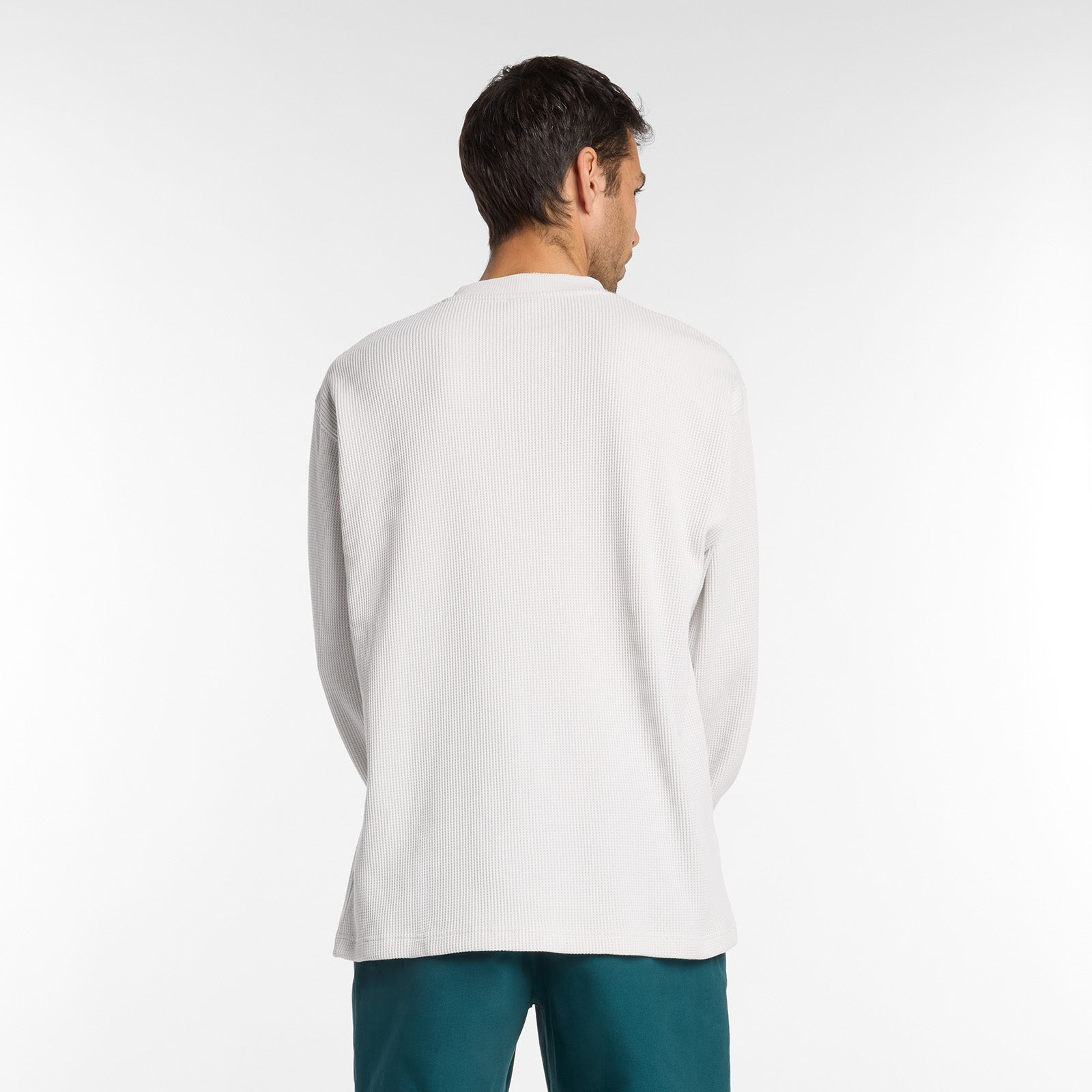 Numeric Waffle Knit Long Sleeve Henley - Grey