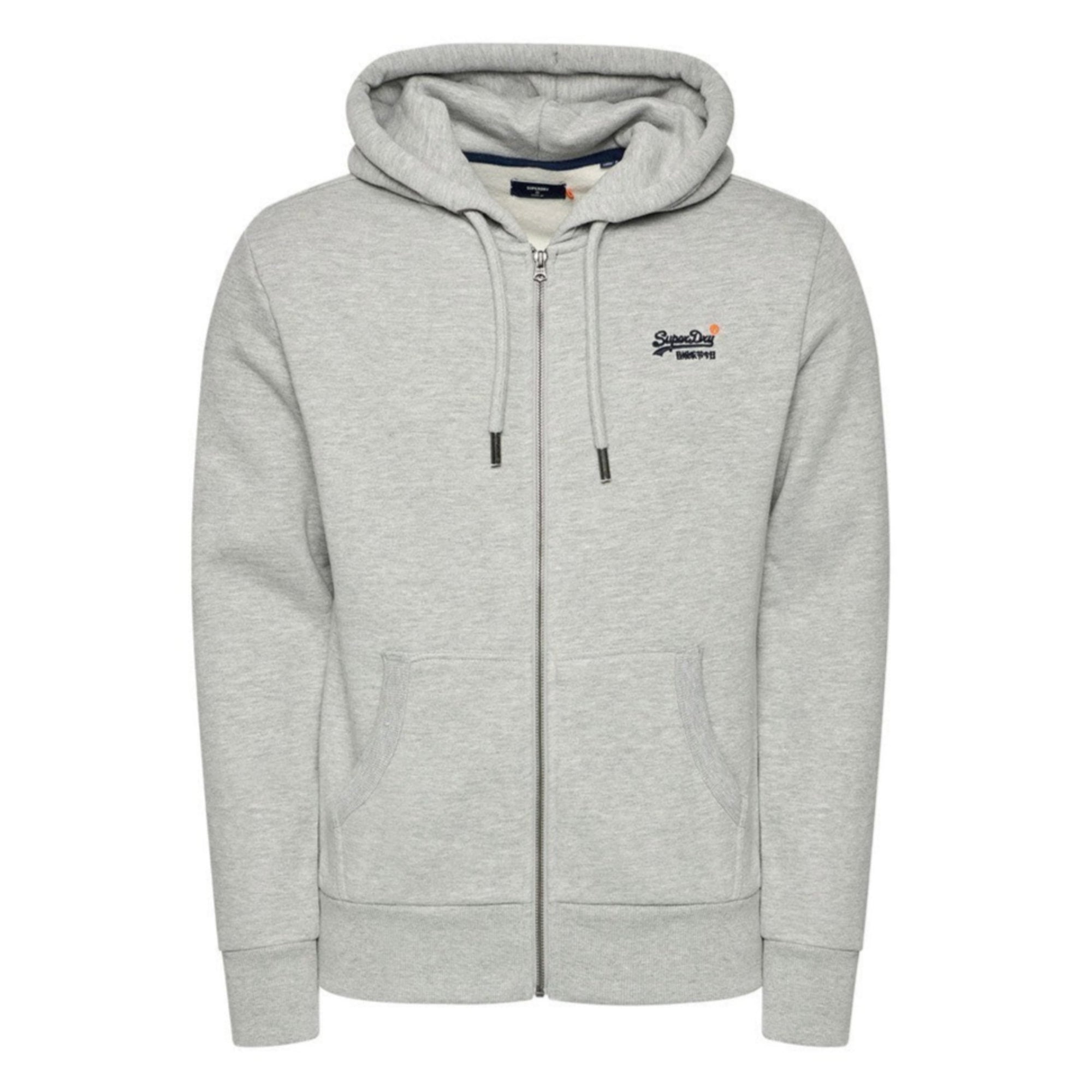 Grey Marl Orangle Label Classic Zip Hoodie