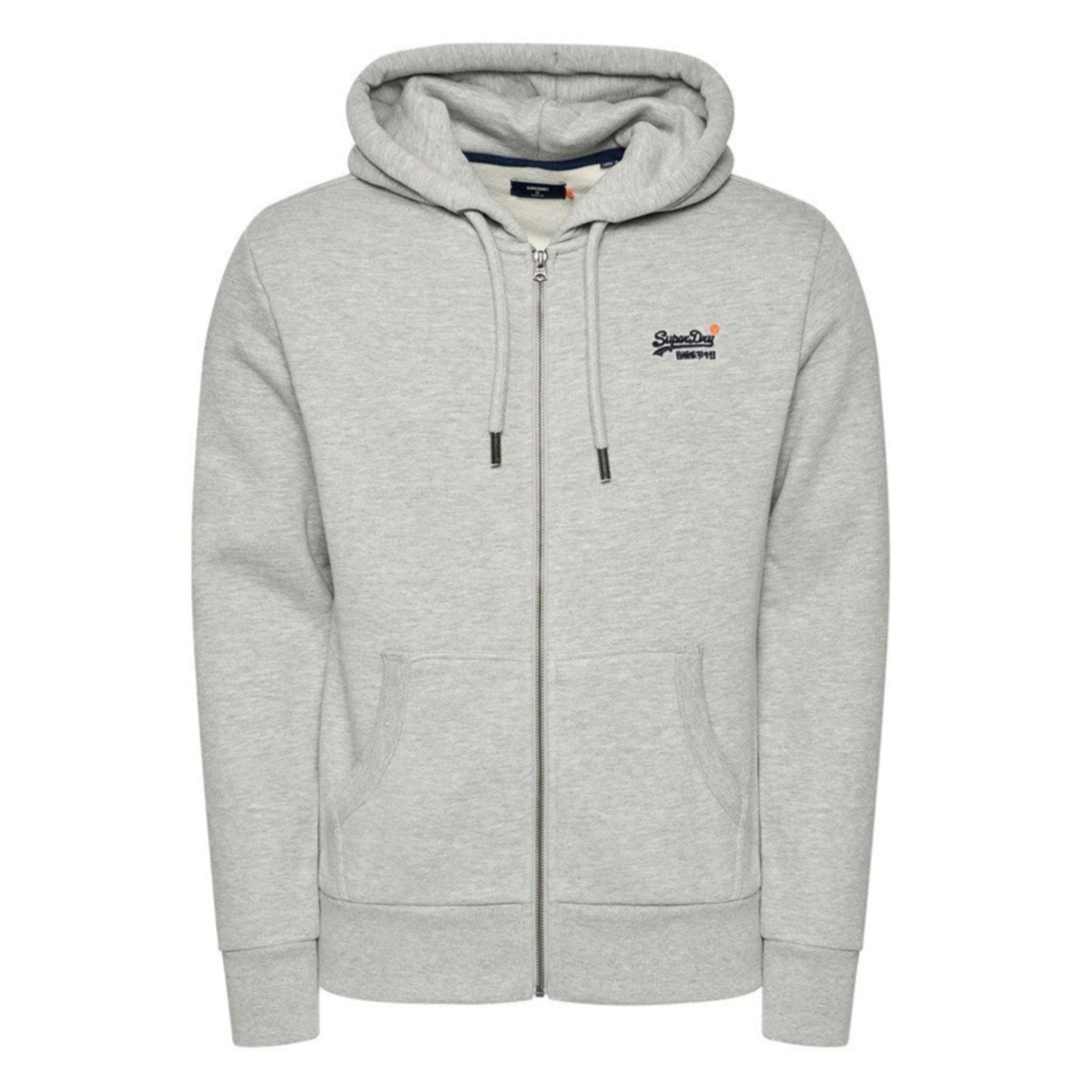 Grey Marl Orangle Label Classic Zip Hoodie